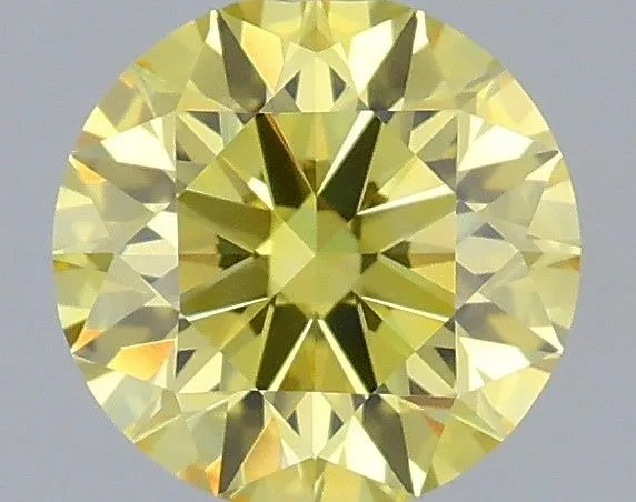 0.91ct ROUND Fancy Intense Yellow VVS2 Coloured Lab diamond