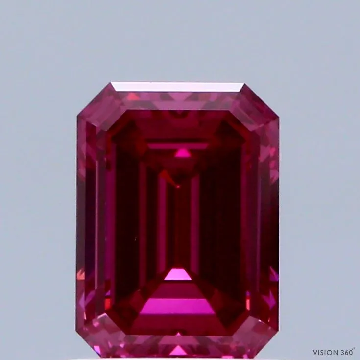 1.01ct EMERALD Fancy Deep Pink VS1 Coloured Lab diamond