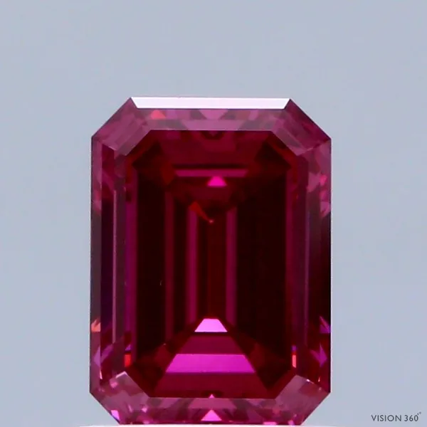 1.01ct EMERALD Fancy Deep Pink VS1 Coloured Lab diamond