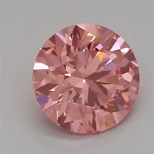 0.5ct ROUND Fancy Vivid Pink VS1 Coloured Lab diamond