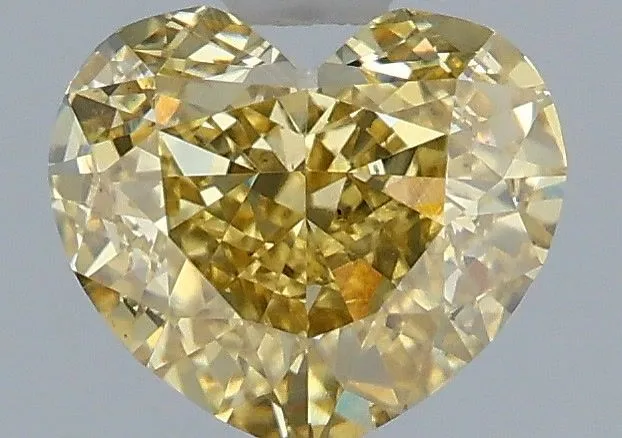 1.52ct HEART Fancy Intense Yellow VS2 Coloured Lab diamond