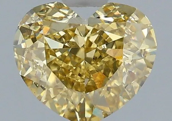 1.52ct HEART Fancy Intense Yellow VS2 Coloured Lab diamond