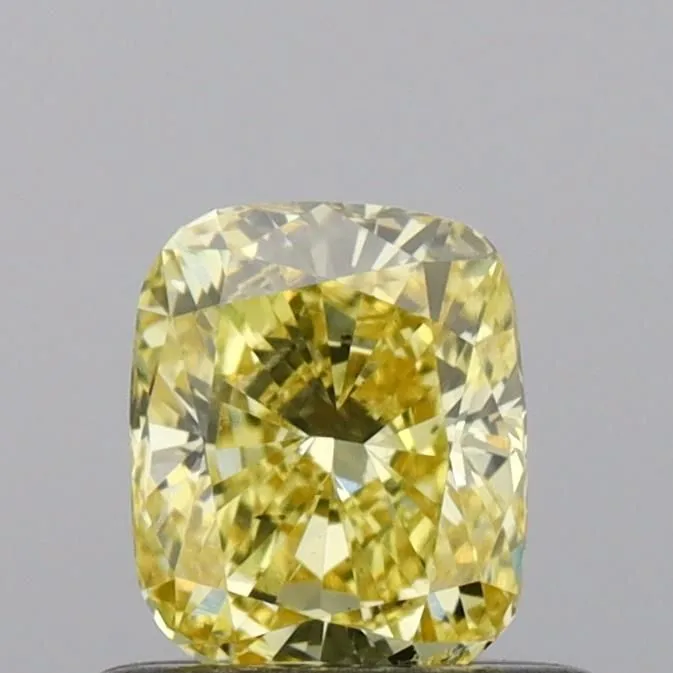 0.53ct CUSHION Fancy Intense Yellow SI1 Coloured Lab diamond