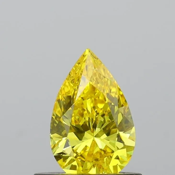 0.58ct PEAR Fancy Vivid Yellow VS1 Coloured Lab diamond