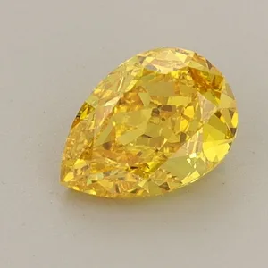 0.84ct PEAR Fancy Vivid Yellow VS2 Coloured Lab diamond