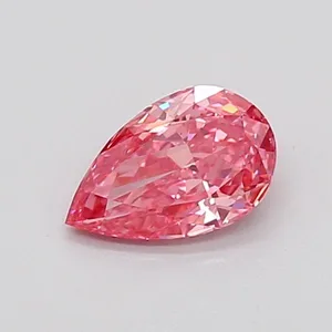 0.77ct PEAR Fancy Intense Reddish Pink VS2 Coloured Lab diamond