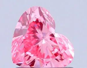 0.86ct HEART Fancy Vivid Pink VS1 Coloured Lab diamond