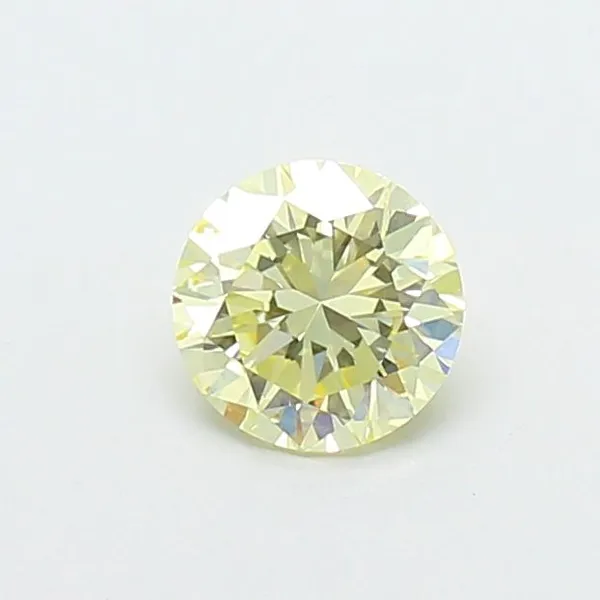 0.53ct ROUND Fancy Light Yellow VVS2 Coloured Lab diamond