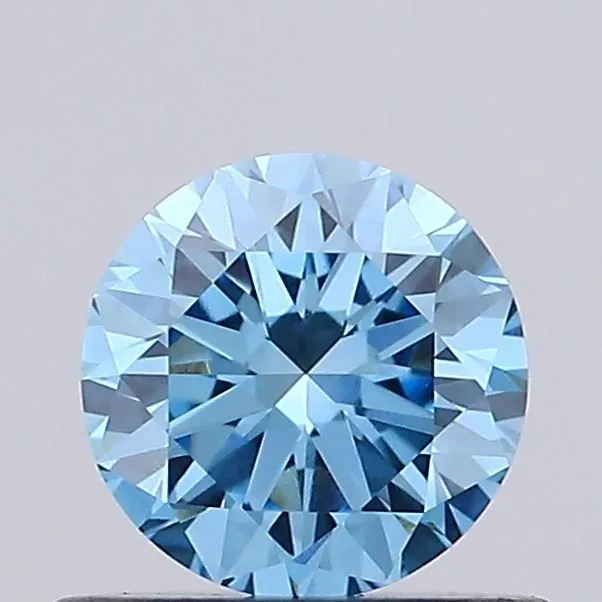 0.57ct ROUND Fancy Vivid Blue VVS2 Coloured Lab diamond