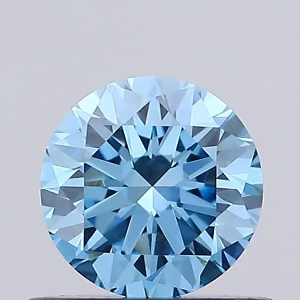0.57ct ROUND Fancy Vivid Blue VVS2 Coloured Lab diamond