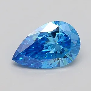 0.78ct PEAR Fancy Vivid Blue VS1 Coloured Lab diamond