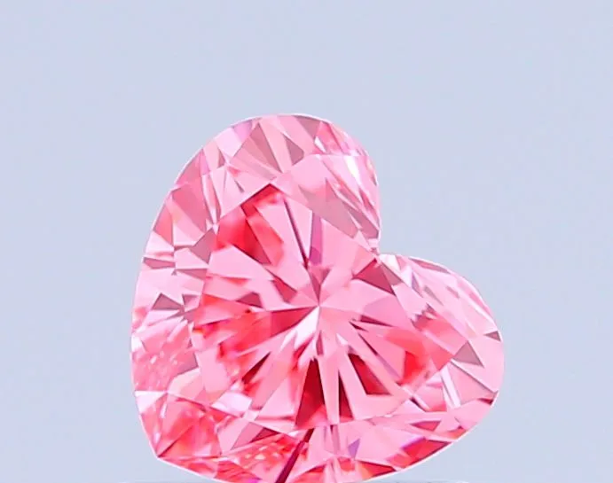 0.85ct HEART Fancy Vivid Pink VVS2 Coloured Lab diamond