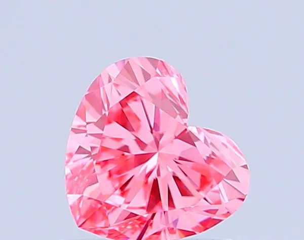0.85ct HEART Fancy Vivid Pink VVS2 Coloured Lab diamond