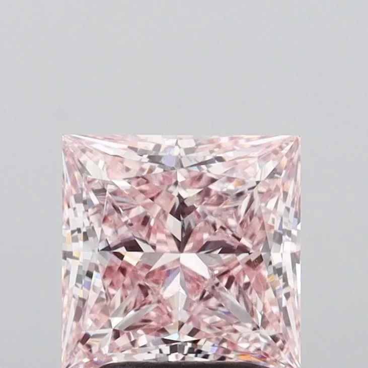 2.59ct PRINCESS Fancy Intense Pink VS1 Coloured Lab diamond
