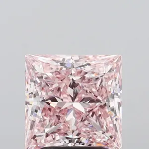 2.59ct PRINCESS Fancy Intense Pink VS1 Coloured Lab diamond