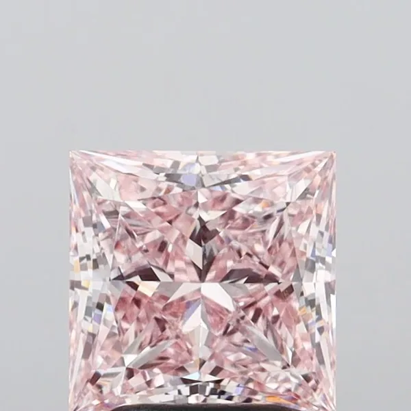 2.59ct PRINCESS Fancy Intense Pink VS1 Coloured Lab diamond