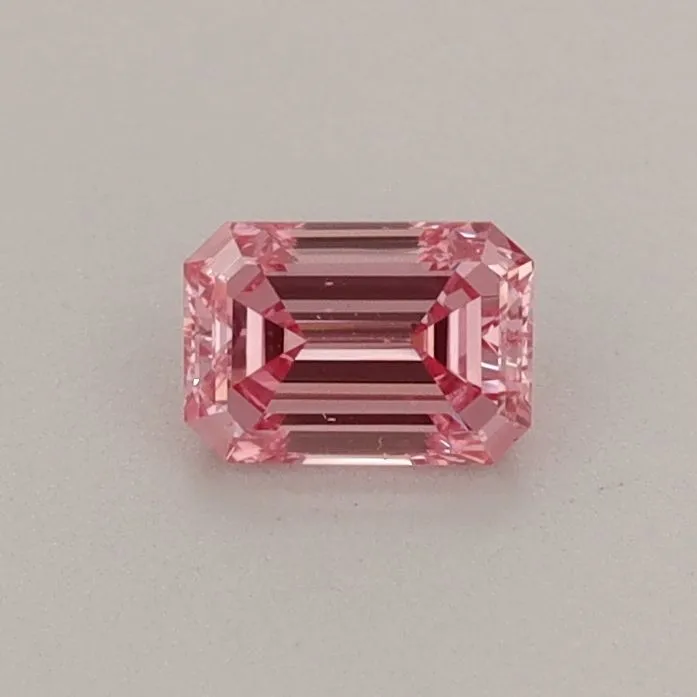 0.35ct EMERALD Fancy Vivid Pink VS2 Coloured Lab diamond