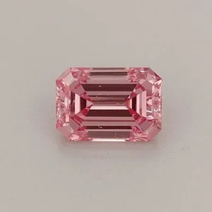 0.35ct EMERALD Fancy Vivid Pink VS2 Coloured Lab diamond