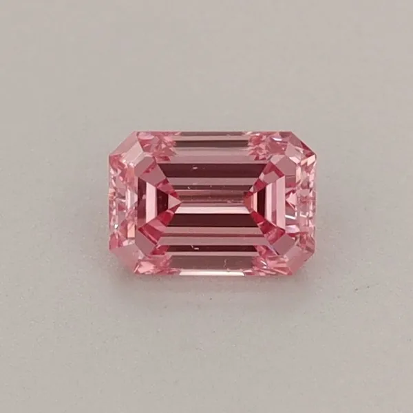 0.35ct EMERALD Fancy Vivid Pink VS2 Coloured Lab diamond