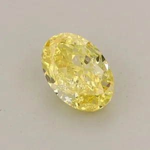 0.48ct OVAL Fancy Vivid Yellow VS2 Coloured Lab diamond