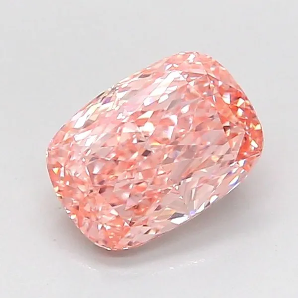 1.15ct CUSHION Fancy Vivid Pink VS1 Coloured Lab diamond