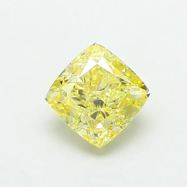 1.09ct CUSHION Fancy Intense Yellow VVS2 Coloured Lab diamond