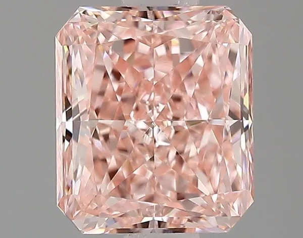 1.05ct RADIANT Fancy Vivid Pink VVS2 Coloured Lab diamond
