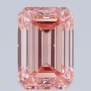 1.01ct EMERALD Fancy Vivid Pink VS2 Coloured Lab diamond