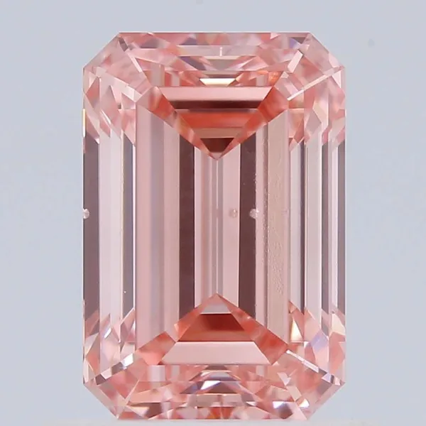 1.01ct EMERALD Fancy Vivid Pink VS2 Coloured Lab diamond