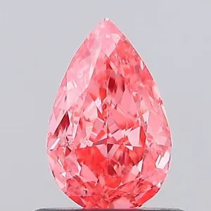 0.68ct PEAR Fancy Vivid Pink VVS2 Coloured Lab diamond