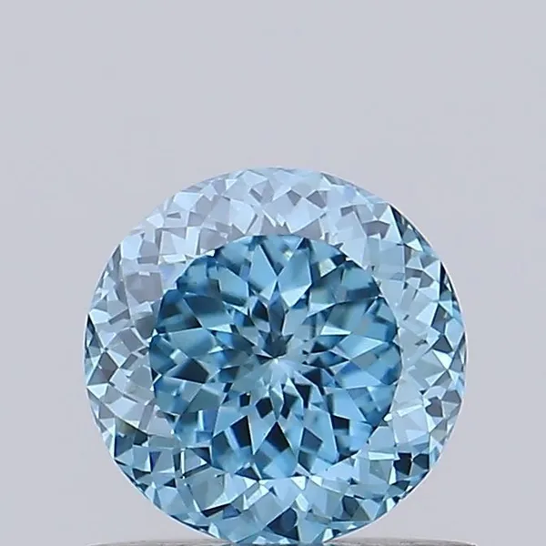 0.68ct ROUND Fancy Vivid Blue VS1 Coloured Lab diamond
