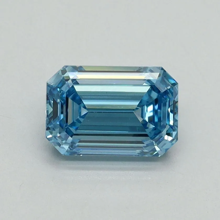 1.04ct EMERALD Fancy Vivid Blue VS1 Coloured Lab diamond