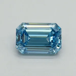 1.04ct EMERALD Fancy Vivid Blue VS1 Coloured Lab diamond
