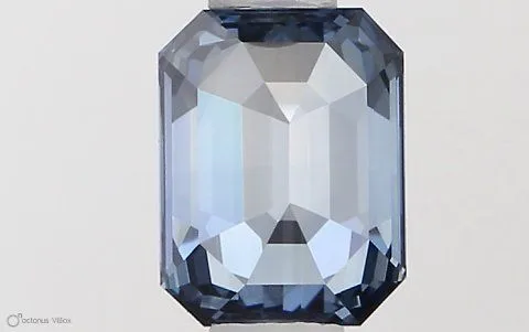 0.49ct EMERALD Fancy Vivid Blue VVS2 Coloured Lab diamond