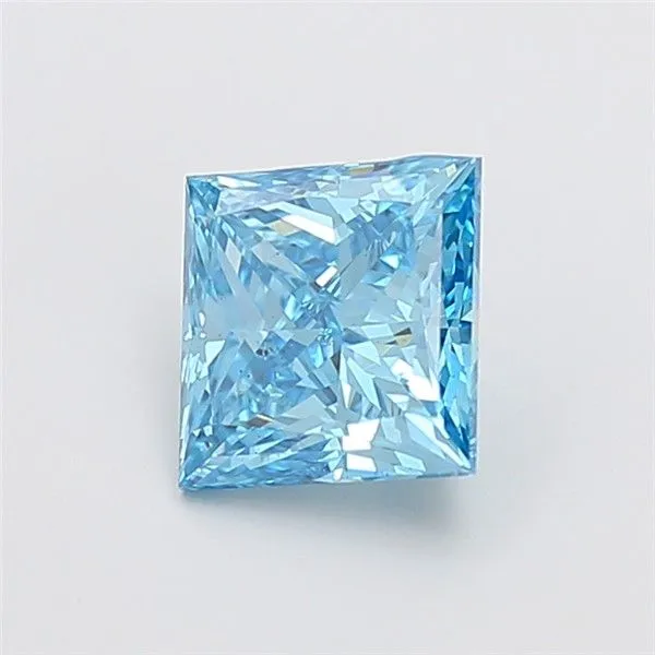 2.52ct PRINCESS Fancy Vivid Blue VS2 Coloured Lab diamond