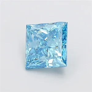 2.52ct PRINCESS Fancy Vivid Blue VS2 Coloured Lab diamond