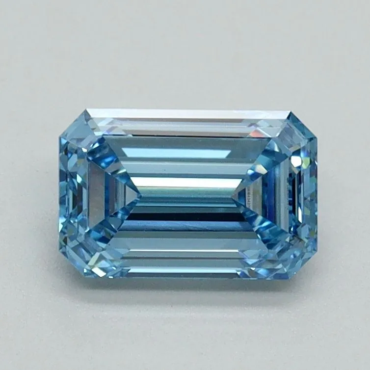 1.01ct EMERALD Fancy Intense Blue VVS2 Coloured Lab diamond