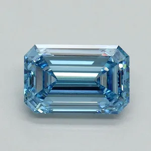 1.01ct EMERALD Fancy Intense Blue VVS2 Coloured Lab diamond