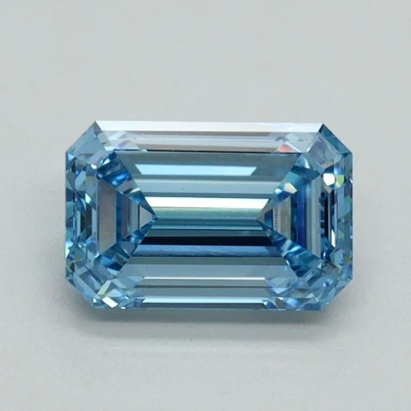 1.01ct EMERALD Fancy Intense Blue VVS2 Coloured Lab diamond