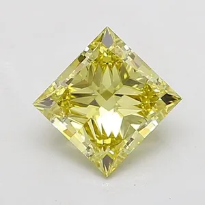 2.51ct PRINCESS Fancy Intense Yellow VS1 Coloured Lab diamond