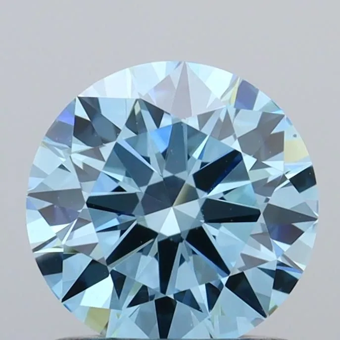 1.00ct ROUND Fancy Vivid Blue VVS2 Coloured Lab diamond