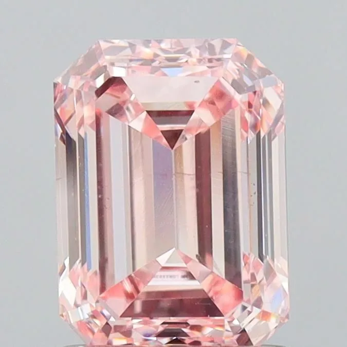 1.49ct EMERALD Fancy Intense Pink VS2 Coloured Lab diamond