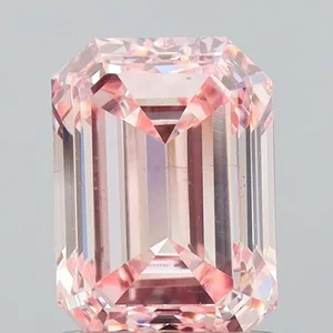 1.49ct EMERALD Fancy Intense Pink VS2 Coloured Lab diamond
