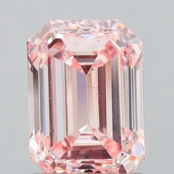 1.49ct EMERALD Fancy Intense Pink VS2 Coloured Lab diamond