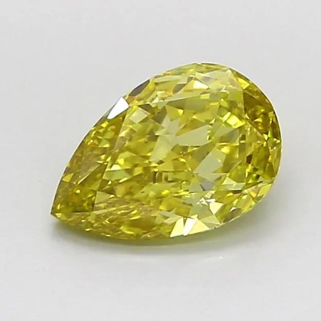 0.95ct PEAR Fancy Intense Yellow VS1 Coloured Lab diamond