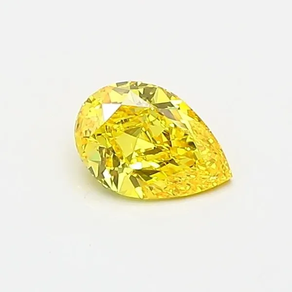0.41ct PEAR Fancy Vivid Yellow VVS1 Coloured Lab diamond