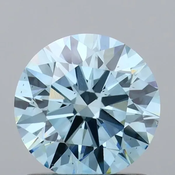 1.02ct ROUND Fancy Vivid Blue SI1 Coloured Lab diamond