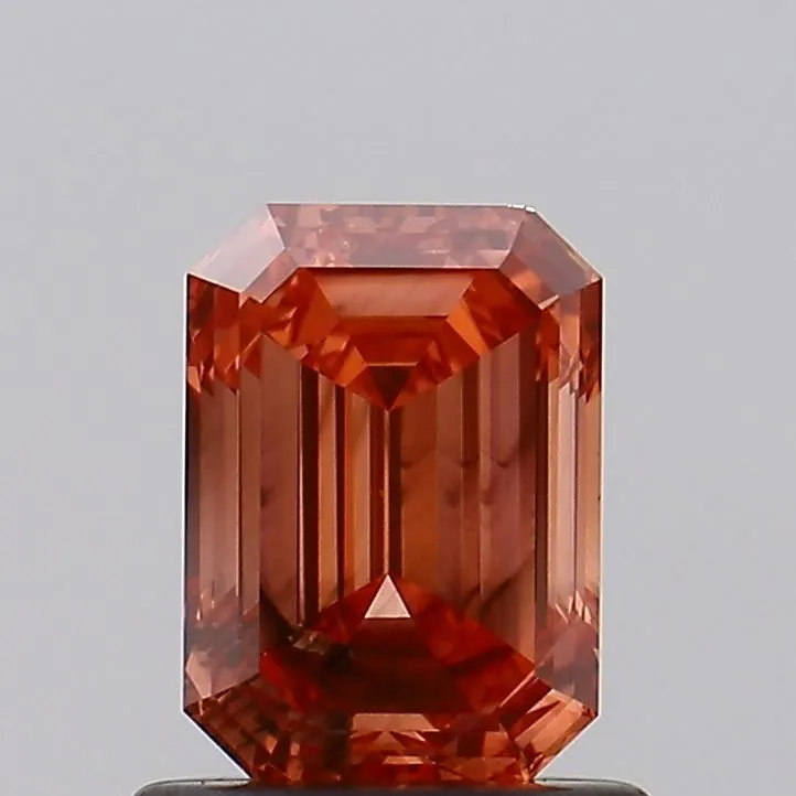 1.00ct EMERALD Fancy Vivid Orangey Pink SI2 Coloured Lab diamond