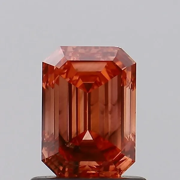 1ct EMERALD Fancy Vivid Orangey Pink SI2 Coloured Lab diamond