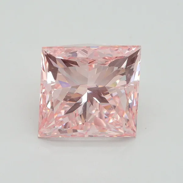5.01ct PRINCESS Fancy Intense Pink VS1 Coloured Lab diamond